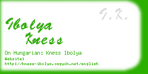 ibolya kness business card